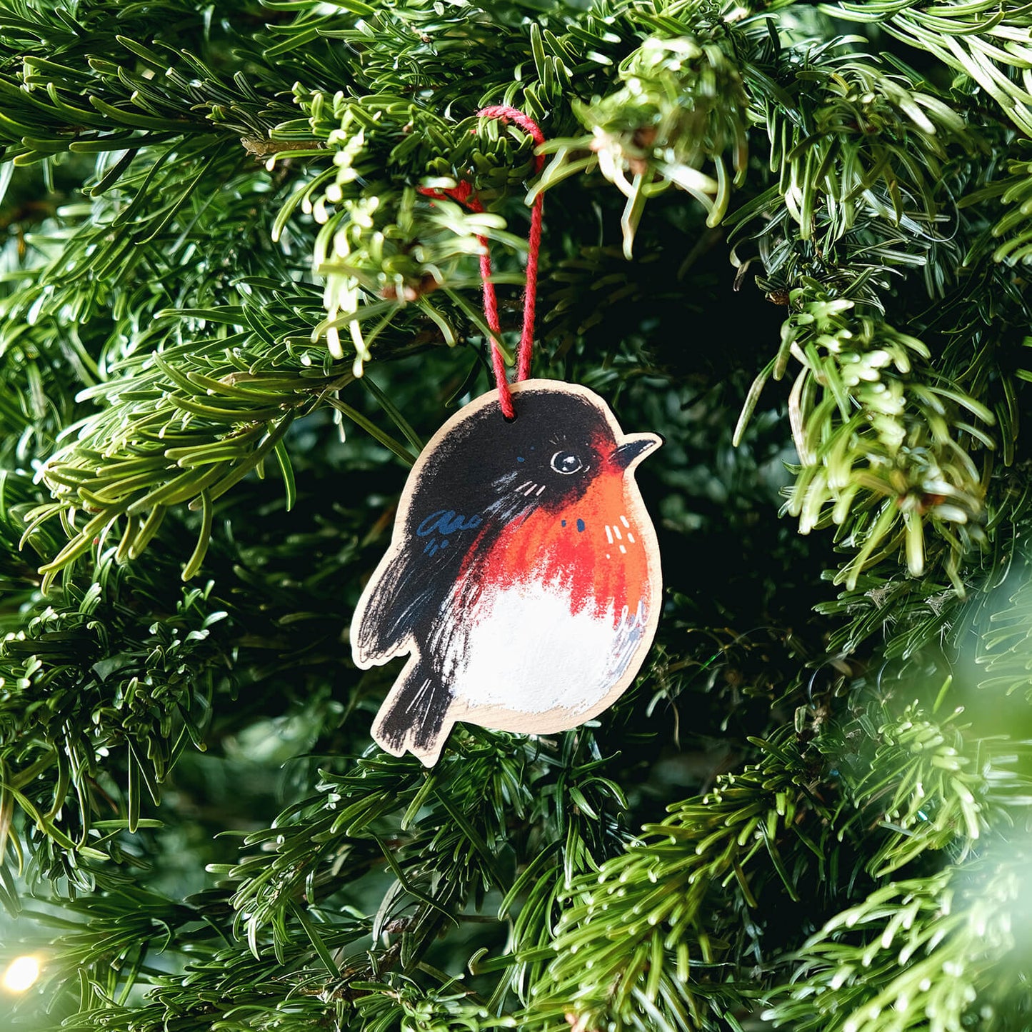 Wooden Robin Christmas Decoration